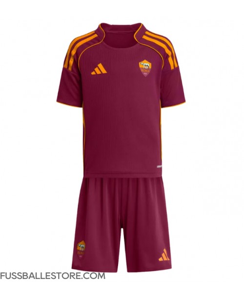 Günstige AS Roma Artem Dovbyk #9 Heimtrikotsatz Kinder 2025-26 Kurzarm (+ Kurze Hosen)